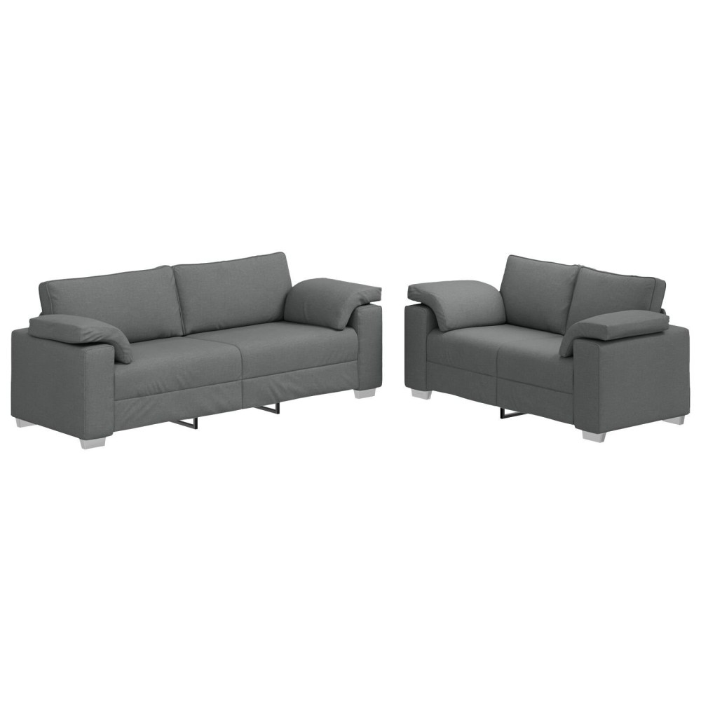 vidaXL Set de canapea 2 pcs Gri închis 219 x 77 x 82 cm țesătură