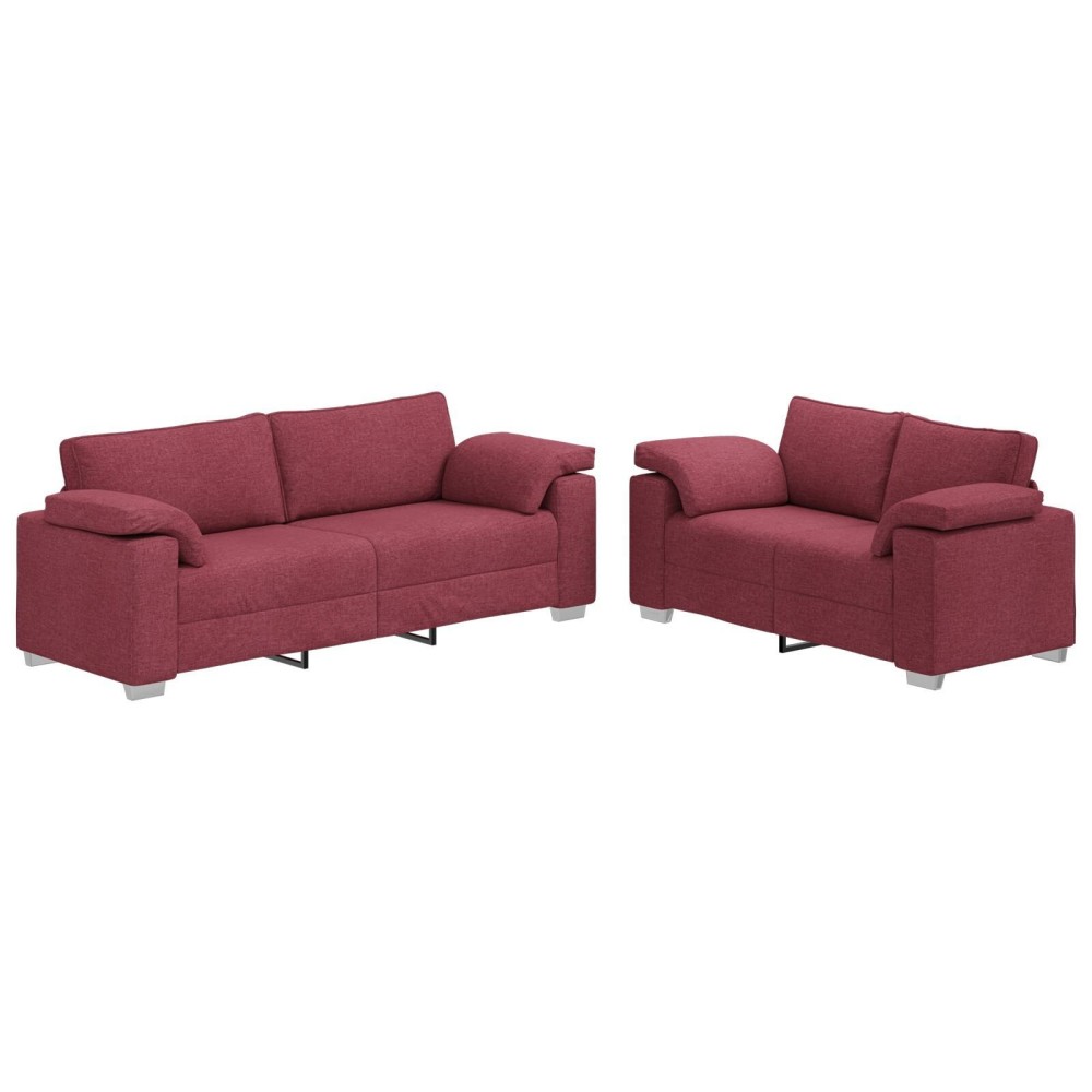 vidaXL Set de canapea 2 pcs bordo 219 x 77 x 82 cm țesătură