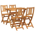 vidaXL Set Bistro de Grădină 5 pcs Maro lemn masiv de acacia