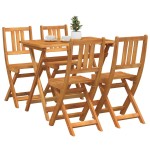 vidaXL Set Bistro de Grădină 5 pcs Maro lemn masiv de acacia