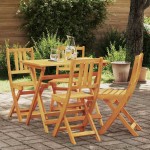 vidaXL Scaun pentru Grădină 4 pcs Maro 36 x 46 x 86 cm