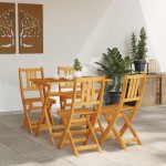 vidaXL Scaun pentru Grădină 4 pcs Maro 36 x 46 x 86 cm