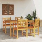 vidaXL Scaun pentru Grădină 4 pcs Maro 56 x 56 x 90 cm