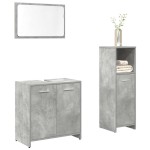 vidaXL Set mobilier de baie, 3 piese, gri beton, lemn compozit vidaXL Set mobilier de baie, 3 piese, gri beton, lemn compozit