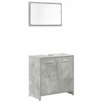 vidaXL Set mobilier de baie, 3 piese, gri beton, lemn compozit vidaXL Set mobilier de baie, 3 piese, gri beton, lemn compozit