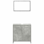 vidaXL Set mobilier de baie, 3 piese, gri beton, lemn compozit vidaXL Set mobilier de baie, 3 piese, gri beton, lemn compozit