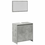 vidaXL Set mobilier de baie, 3 piese, gri beton, lemn compozit vidaXL Set mobilier de baie, 3 piese, gri beton, lemn compozit