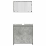 vidaXL Set mobilier de baie, 3 piese, gri beton, lemn compozit vidaXL Set mobilier de baie, 3 piese, gri beton, lemn compozit