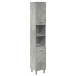 vidaXL Set mobilier de baie, 3 piese, gri beton, lemn compozit