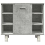 vidaXL Set mobilier de baie, 3 piese, gri beton, lemn compozit