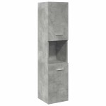 vidaXL Set mobilier de baie, 4 piese, gri beton, lemn compozit
