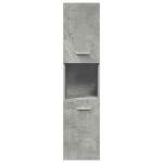 vidaXL Set mobilier de baie, 4 piese, gri beton, lemn compozit
