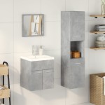 vidaXL Set mobilier de baie, 3 piese, gri beton, lemn compozit vidaXL Set mobilier de baie, 3 piese, gri beton, lemn compozit