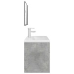 vidaXL Set mobilier de baie, 3 piese, gri beton, lemn compozit