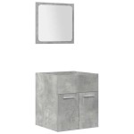 vidaXL Set mobilier de baie, 4 piese, gri beton, lemn compozit