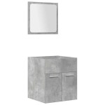 vidaXL Set mobilier de baie, 4 piese, gri beton, lemn compozit