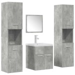 vidaXL Set mobilier de baie, 5 piese, gri beton, lemn prelucrat