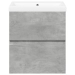 vidaXL Set mobilier de baie, 2 piese, gri beton, lemn compozit