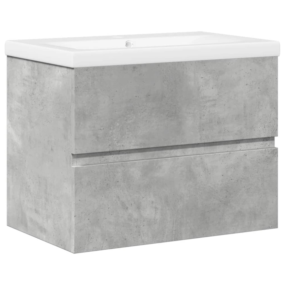 vidaXL Set mobilier de baie, 2 piese, gri beton, lemn compozit