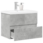 vidaXL Set mobilier de baie, 2 piese, gri beton, lemn compozit vidaXL Set mobilier de baie, 2 piese, gri beton, lemn compozit
