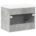 vidaXL Set mobilier de baie, 2 piese, gri beton, lemn compozit vidaXL Set mobilier de baie, 2 piese, gri beton, lemn compozit