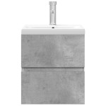 vidaXL Set mobilier de baie, 2 piese, gri beton, lemn compozit