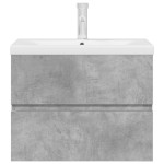 vidaXL Set mobilier de baie, 2 piese, gri beton, lemn compozit