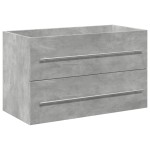 vidaXL Set mobilier de baie, 2 piese, gri beton, lemn compozit