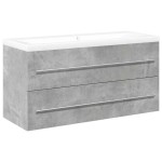 vidaXL Set mobilier de baie, 2 piese, gri beton, lemn compozit