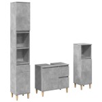 vidaXL Set mobilier de baie, 3 piese, gri beton, lemn compozit vidaXL Set mobilier de baie, 3 piese, gri beton, lemn compozit