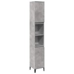 vidaXL Set mobilier de baie, 3 piese, gri beton, lemn compozit vidaXL Set mobilier de baie, 3 piese, gri beton, lemn compozit