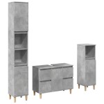 vidaXL Set mobilier de baie, 3 piese, gri beton, lemn compozit vidaXL Set mobilier de baie, 3 piese, gri beton, lemn compozit