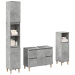 vidaXL Set mobilier de baie, 3 piese, gri beton, lemn compozit vidaXL Set mobilier de baie, 3 piese, gri beton, lemn compozit