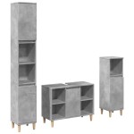 vidaXL Set mobilier de baie, 3 piese, gri beton, lemn compozit vidaXL Set mobilier de baie, 3 piese, gri beton, lemn compozit