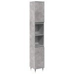 vidaXL Set mobilier de baie, 3 piese, gri beton, lemn compozit vidaXL Set mobilier de baie, 3 piese, gri beton, lemn compozit