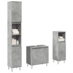 vidaXL Set mobilier de baie, 3 piese, gri beton, lemn compozit vidaXL Set mobilier de baie, 3 piese, gri beton, lemn compozit