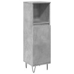 vidaXL Set mobilier de baie, 3 piese, gri beton, lemn compozit vidaXL Set mobilier de baie, 3 piese, gri beton, lemn compozit
