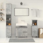 vidaXL Set mobilier de baie, 3 piese, gri beton, lemn compozit vidaXL Set mobilier de baie, 3 piese, gri beton, lemn compozit