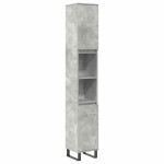 vidaXL Set mobilier de baie, 3 piese, gri beton, lemn compozit vidaXL Set mobilier de baie, 3 piese, gri beton, lemn compozit