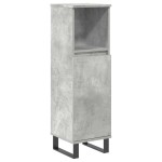 vidaXL Set mobilier de baie, 3 piese, gri beton, lemn compozit vidaXL Set mobilier de baie, 3 piese, gri beton, lemn compozit