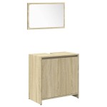vidaXL Set mobilier de baie, 4 piese, stejar sonoma, lemn prelucrat