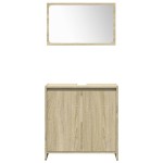 vidaXL Set mobilier de baie, 4 piese, stejar sonoma, lemn prelucrat