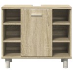 vidaXL Set mobilier de baie, 4 piese, stejar sonoma, lemn prelucrat vidaXL Set mobilier de baie, 4 piese, stejar sonoma, lemn prelucrat