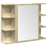 vidaXL Set mobilier de baie, 3 piese, stejar sonoma, lemn prelucrat