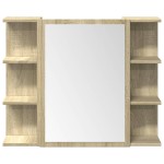 vidaXL Set mobilier de baie, 3 piese, stejar sonoma, lemn prelucrat