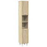 vidaXL Set mobilier de baie, 3 piese, stejar sonoma, lemn prelucrat