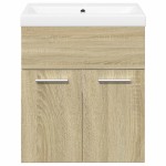 vidaXL Set mobilier de baie, 2 piese, stejar sonoma, lemn prelucrat