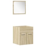 vidaXL Set mobilier de baie, 4 piese, stejar sonoma, lemn prelucrat