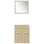 vidaXL Set mobilier de baie, 4 piese, stejar sonoma, lemn prelucrat