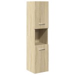vidaXL Set mobilier de baie, 4 piese, stejar sonoma, lemn prelucrat